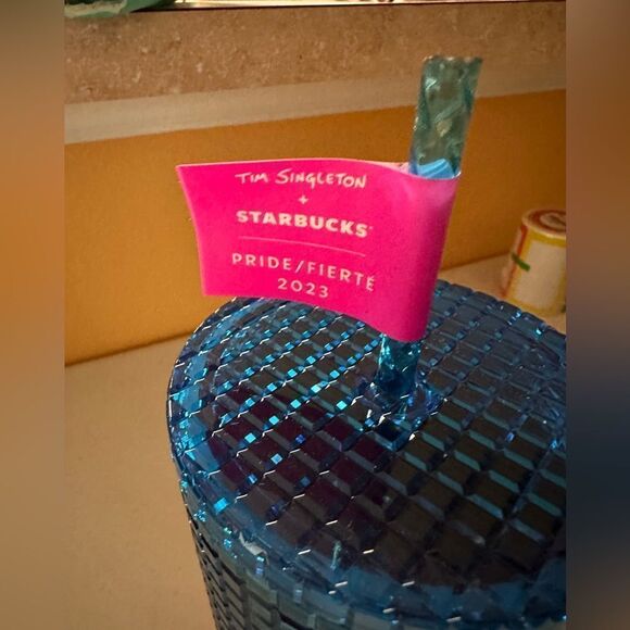(FNWT Starbucks 2023 Tim Singleton Pride Grid Gradient Ombre Tumbler - Picture 2 of 6